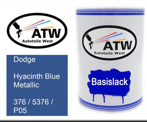 Dodge, Hyacinth Blue Metallic, 376 / 5376 / P05: 500ml Lackdose, von ATW Autoteile West.